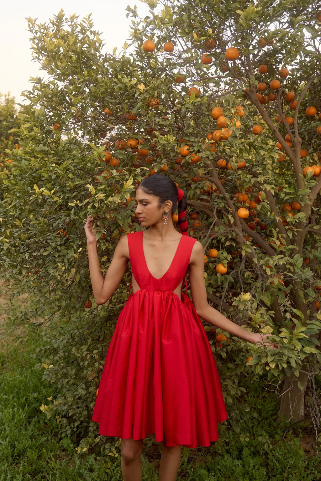 Red Taffeta Dress