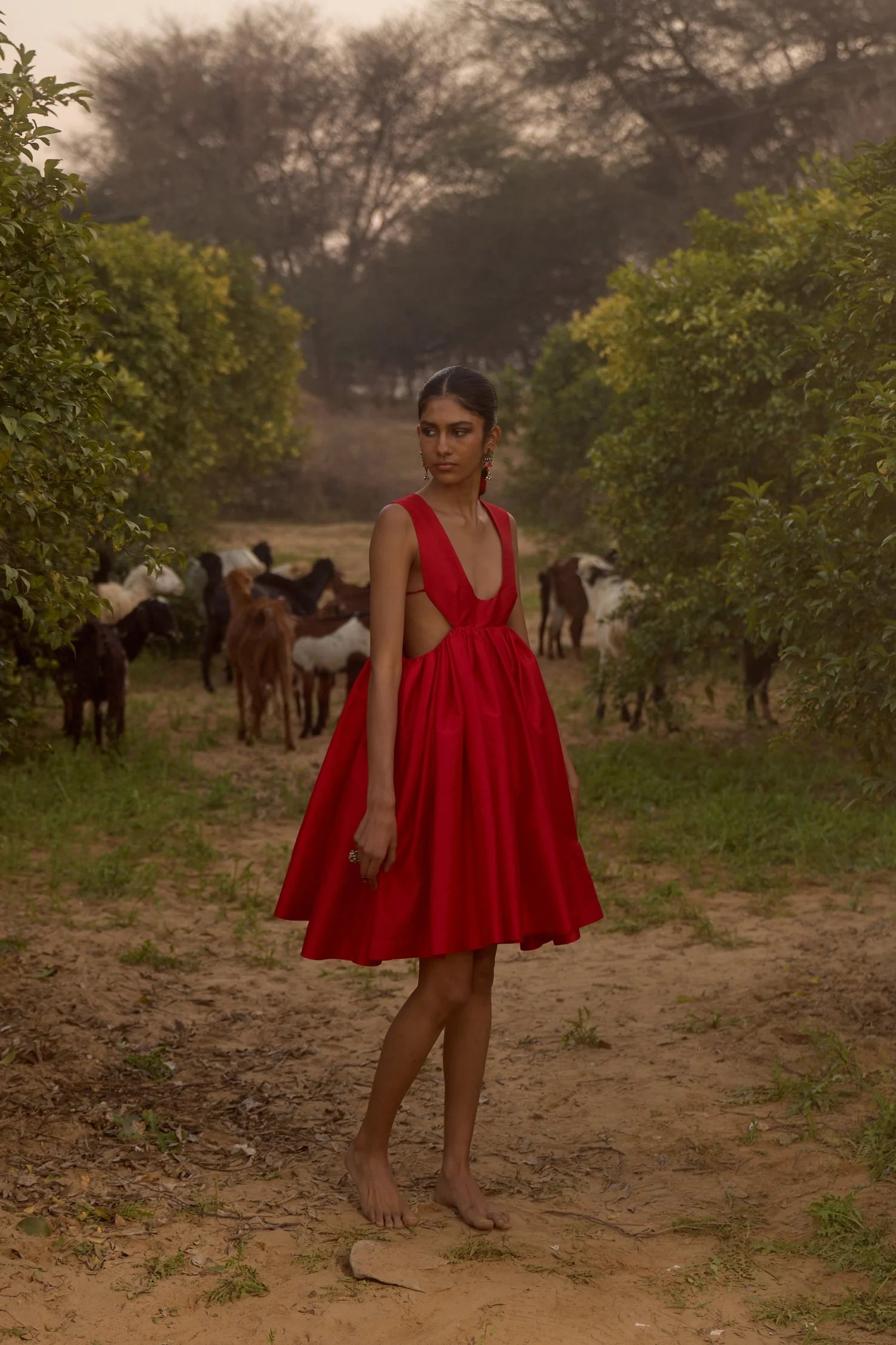 Red Taffeta Dress