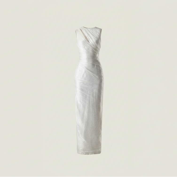 White Draped Dress