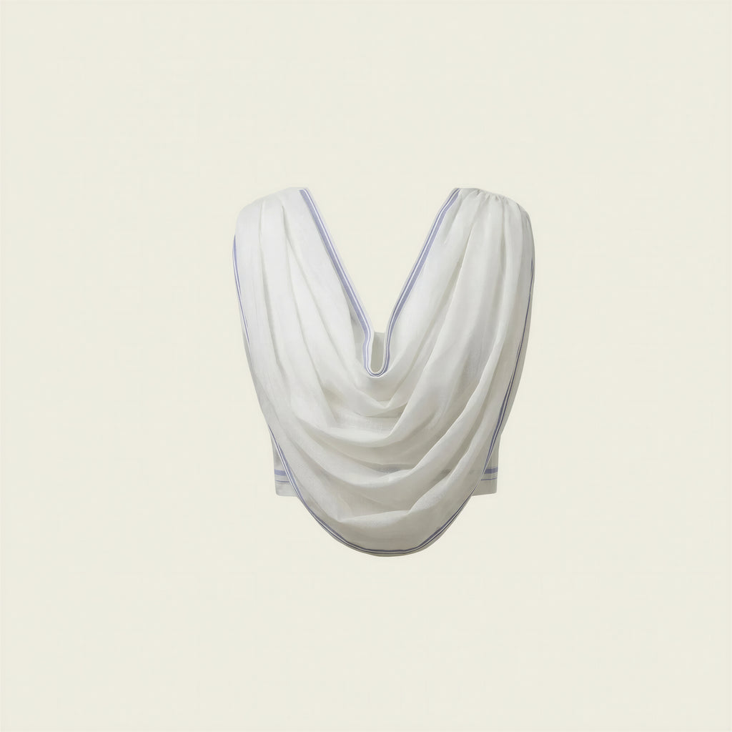 white handwoven cotton dhoti draped top