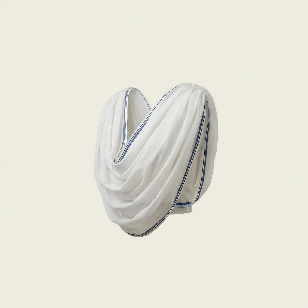 white handwoven cotton dhoti draped top 